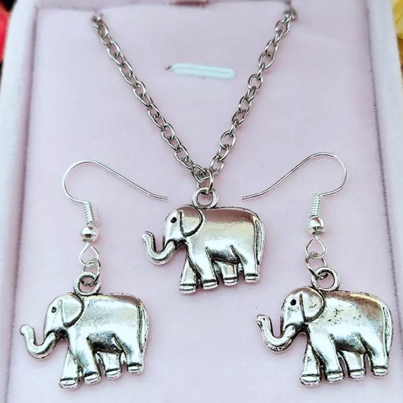 Jewelry - LUCKY ELEPHANT EARRINGS AND NECKLACE SET